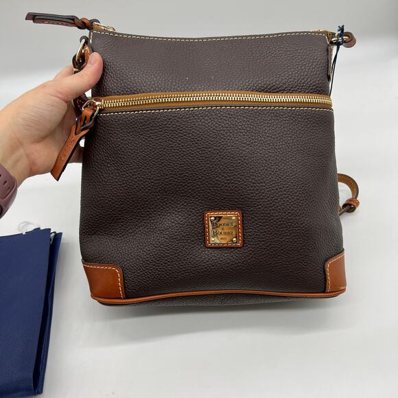 Dooney & Bourke Pebble Leather Crossbody Handbags Brown T'moro - Picture 2 of 11